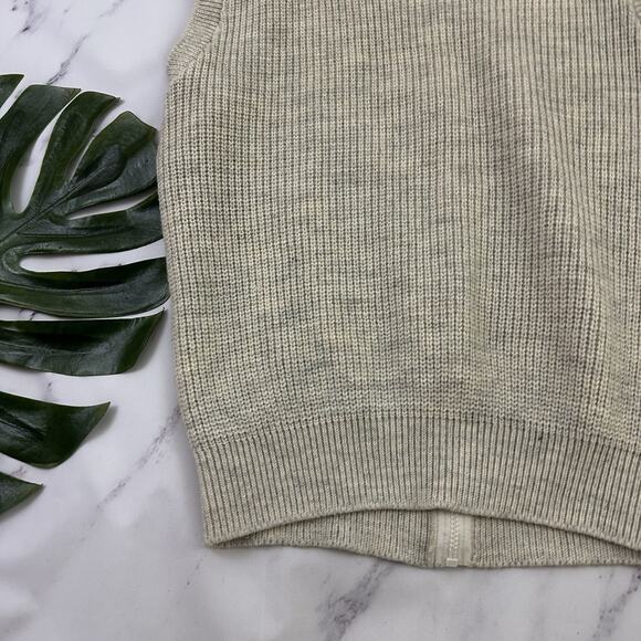 LL Bean Mens Vintage 90s High Trek Yarn Knit Sweater Vest Size L Cream Wool - Picture 9 of 9